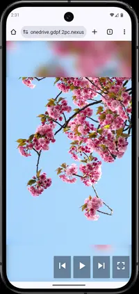 Phone view with clock decoration